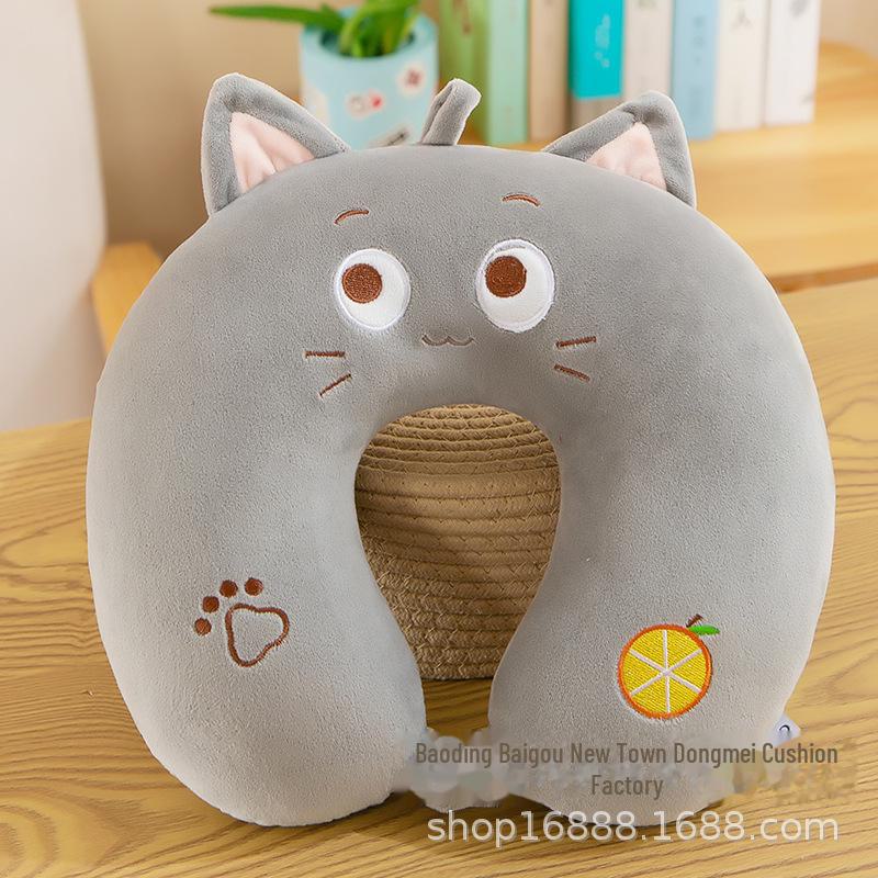 

Подушка для шеи в форме буквы U с мультяшным принтом для офиса, школы, путешествий и вождения - портативная с напечатанным логотипом 30x30cm