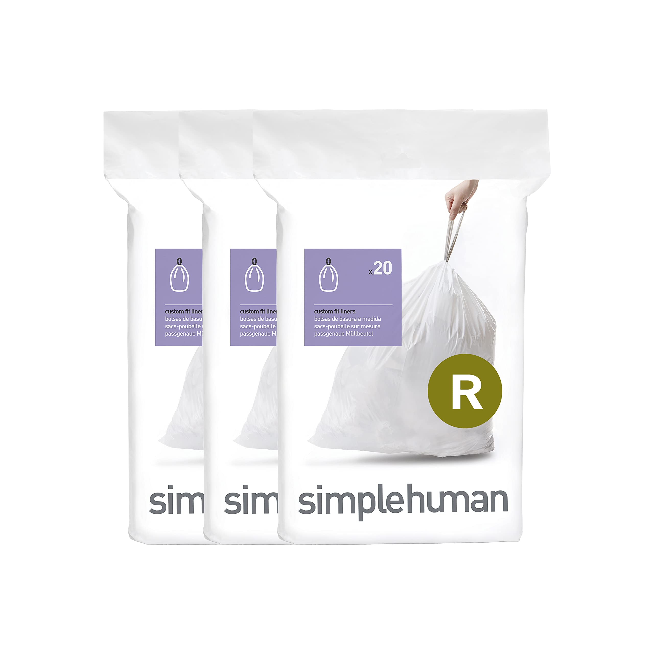 

Мусорный мешок simplehuman Code C Custom Fit с завязкой [Товар] белый
