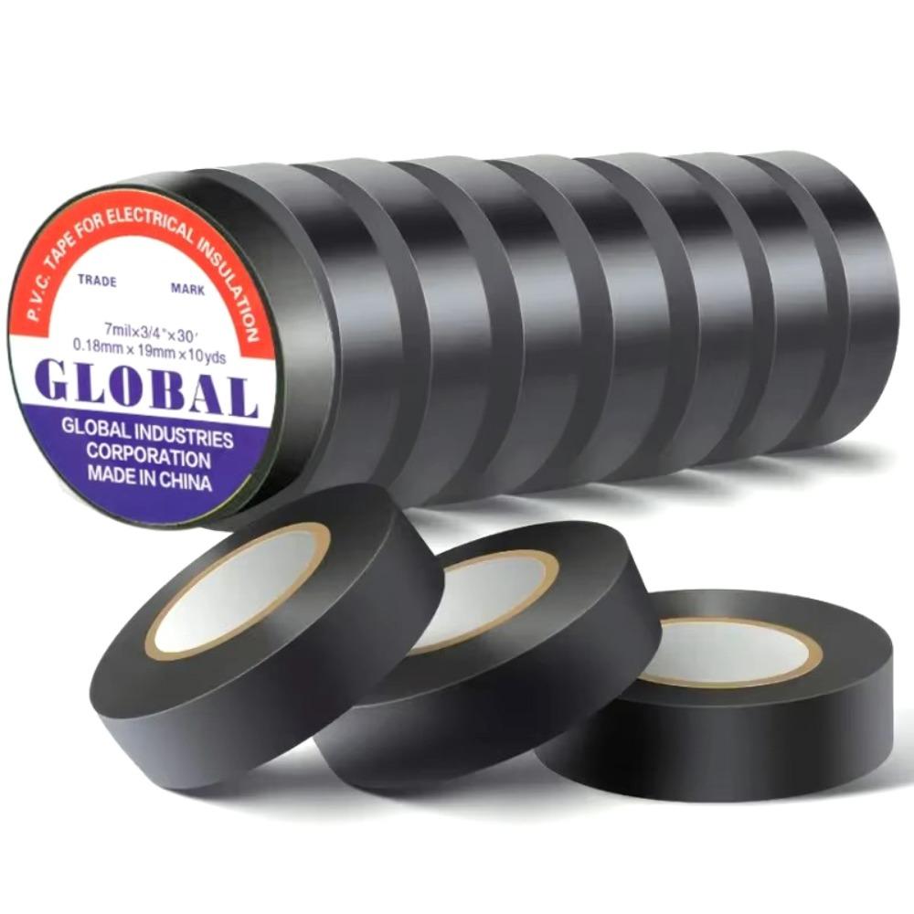 

10 PCS Flexible Insulating Adhesive Tape 10M Rubber Tape New Electrical Tape чорний