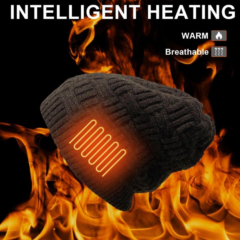 Winddichte, akkuheizbare Mütze, Outdoor-Kälteschutz-Skimütze, beheizte Mütze zum Konzentrieren auf die Arbeit im Freien oder Spo