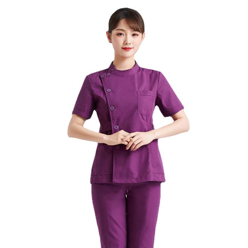 Women's Short Sleeve & Long Sleeve Dark Green Nurse Uniform Set