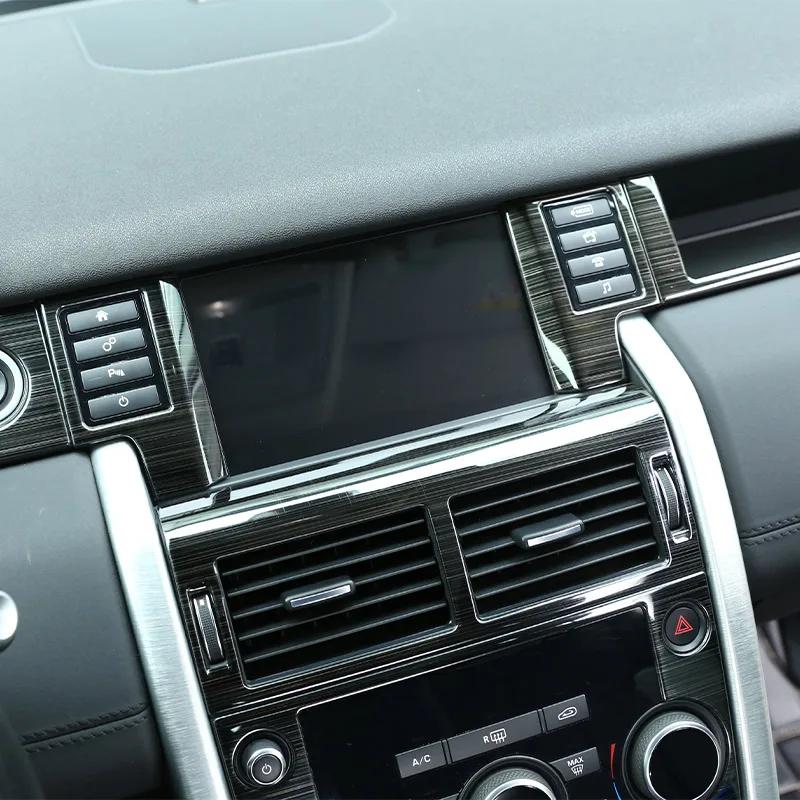 Stainless Steel Black Brushed Central Control Interior Decorative Sticker For Land Rover Discovery Sport 2015-19 Car Accessories