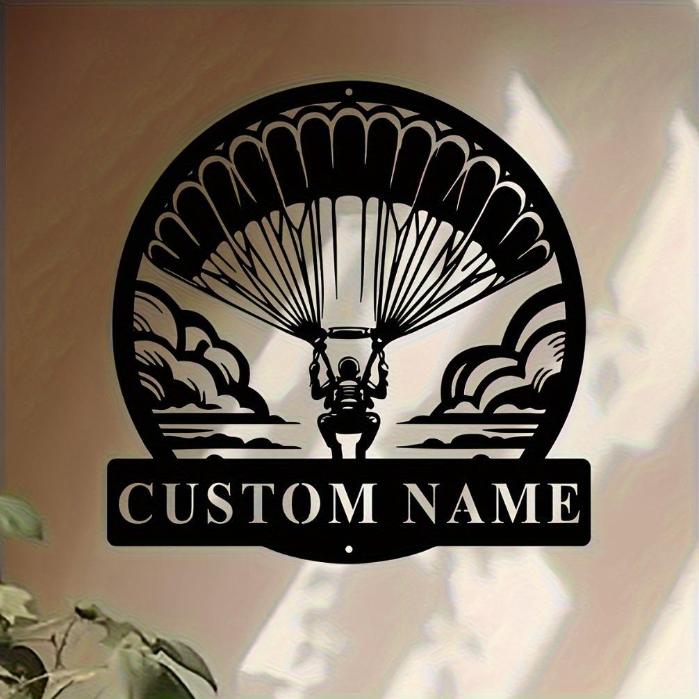Placa de Metal de Aviação Militar Lata de Avião Decoração de Arte de Parede Placa de Nome Personalizada Interior Exterior Rústico Presente para Veterano