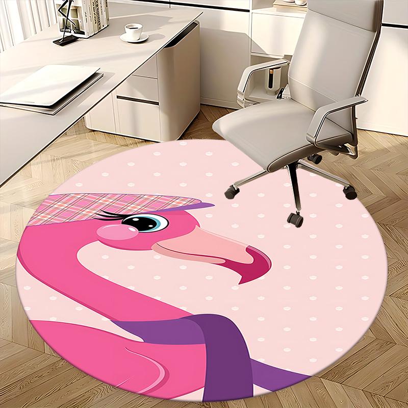 Flamingo Chair Mat   Round Carpet for Home Decor, Office Use, Living Room, Bedroom, Gift Idea0118b