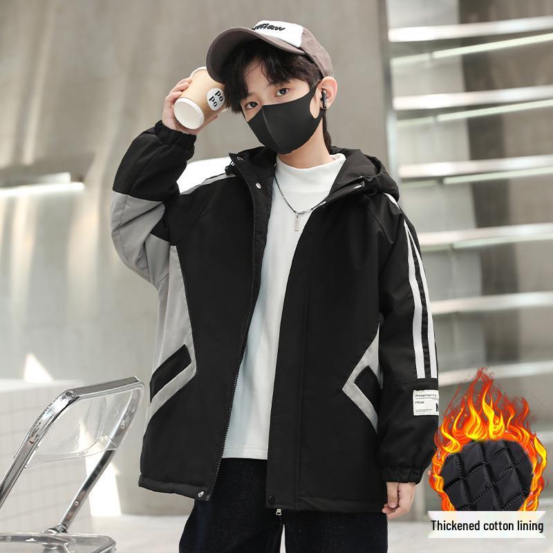 

Универсальная мужская ветровка с хлопковой подкладкой: Красивая куртка для большого мальчика на осень и зиму 2025 года. Size 140 for height ~130cm