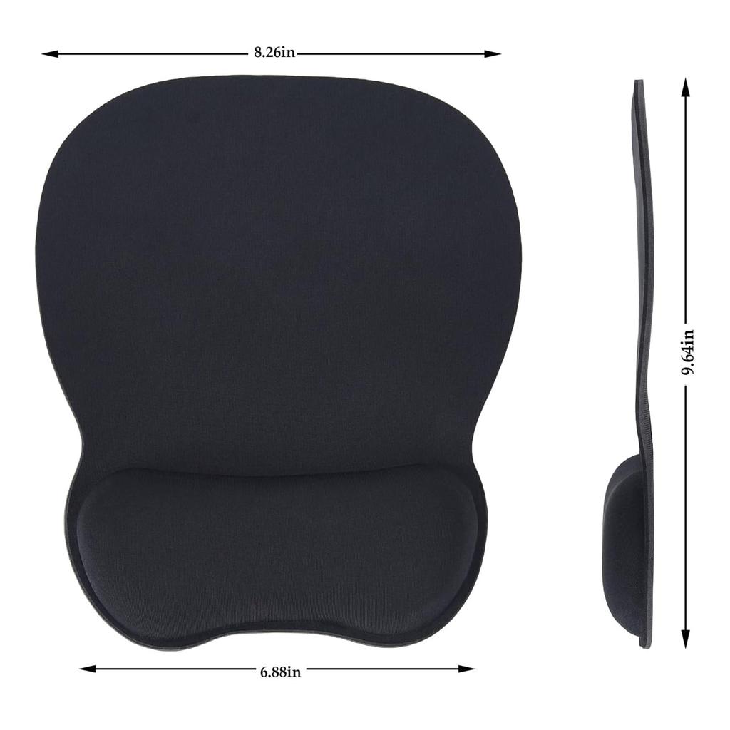 EooCoo Ergonomic Gaming Mouse Pad with Wrist Wrist Rest Mouse Reduces Comfortable and Soft Silicone Base with Low for Internet Cafe Black Support,