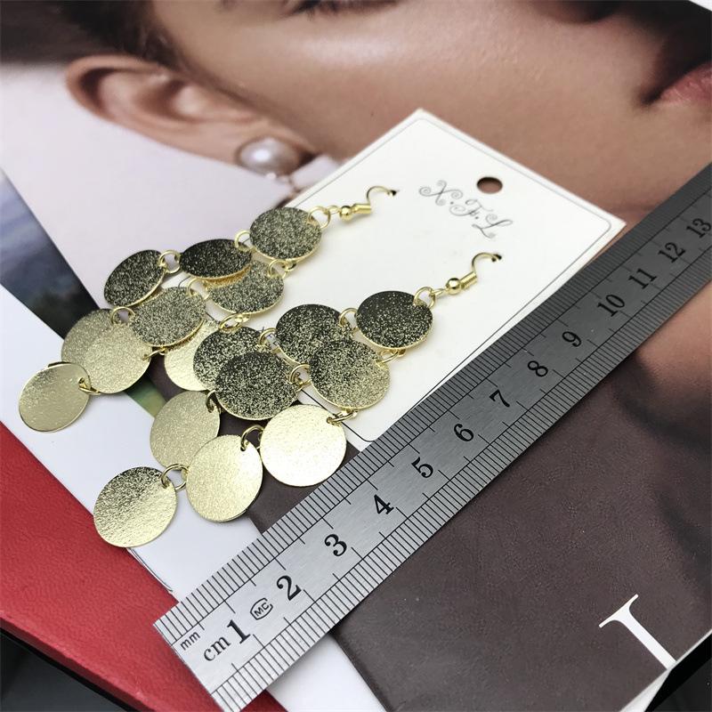 European Multi-Layer Electroplated Metal Round Earrings - Exaggerated Style