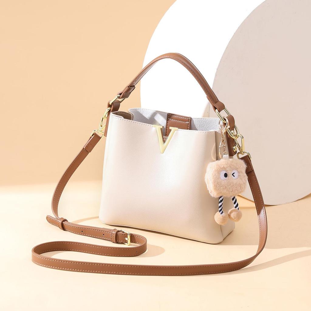 Retro Damen Schulter-Eimer-Handtasche im koreanischen Stil mit Print - Vielseitige leichte Luxus-Umhängetasche