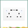 13A 2-way Smart Standard Wall Socket UK Outlet USB Type-C Charging Ports WiFi Remote Energy Monitoring Plug Touch Switch
