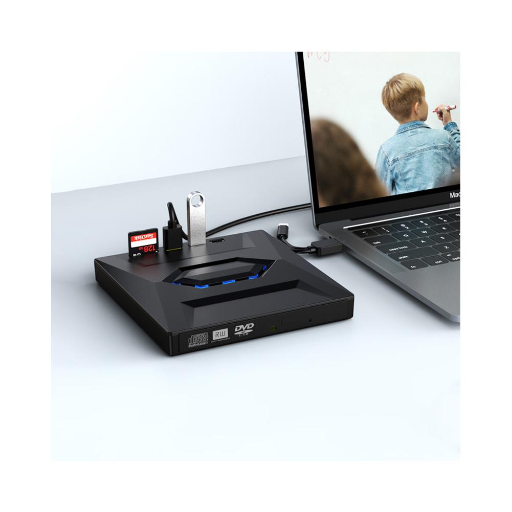 Usb 3.0 Type-c External Optical Drive Cd Dvd Writer High-speed 5 In 1 Multi-functional Optical Drive For Laptop