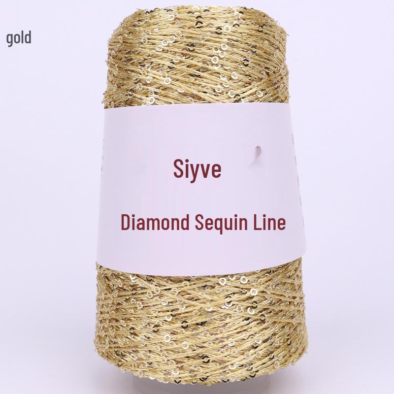 Filato di paillettes Siyue 2mm - Lana tessuta a mano per progetti fai da te (100 grammi)
