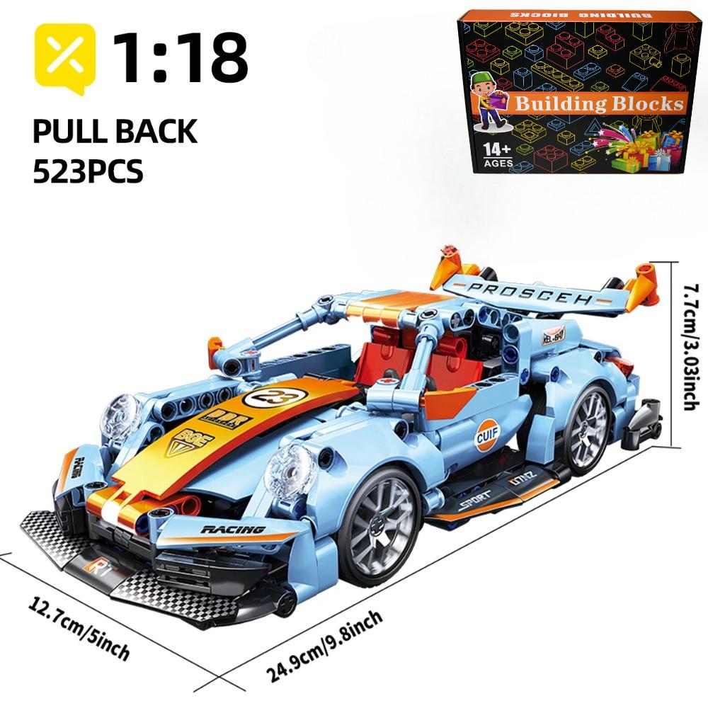 1:18 Timeless Super City Racing Car Construction Blocks Sports Car Blocks Vehicle Sets Technical Diy Plaything For Kid Gift