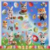 Easter Animal 3D Electrostatic Rabbit Stickers for Windows and Bathrooms