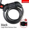 Multifunctional Anti-theft Steel Cable Lock for Bicycles & Motorcycles