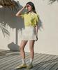 Candini Cream Pastel Pleated Skirt
