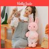 Adorable Pink And Brown Plush Rabbit Doll Soft Toy For Couples Cozy Bedtime Companion