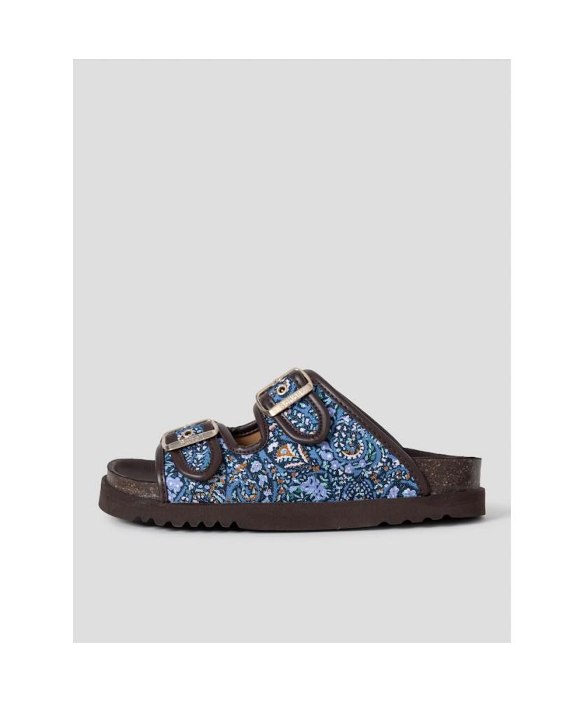 Scholl (Women) Two-Strap Pattern Cork Sandals Brown (Hh64K2C17D)