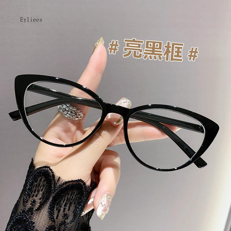 High-end Reading Glasses Fashion Anti-blue Glasses Internet Celebrity Cat-eye Elderly Prescription Glasses Women