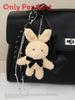 Miu Plush Bunny Bag Charm With Leather Heart Keychain For Cute Handbag Decor