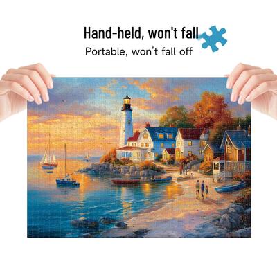 1000-Piece Grey Cardboard Landscape Oil Painting Jigsaw Puzzle - Challenging Adult Educational Toy