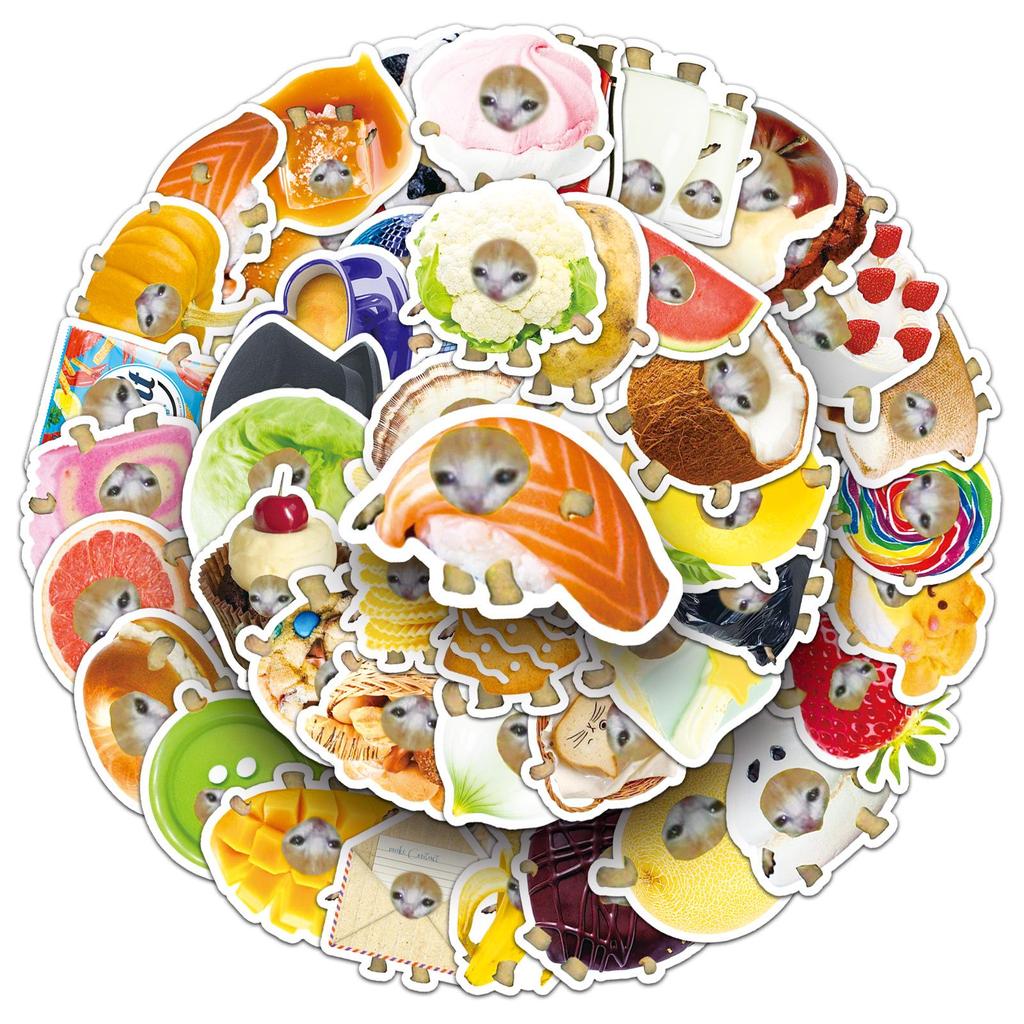 50 zabawnych naklejek z graffiti w kształcie kocich głów na laptopy i do dekoracji