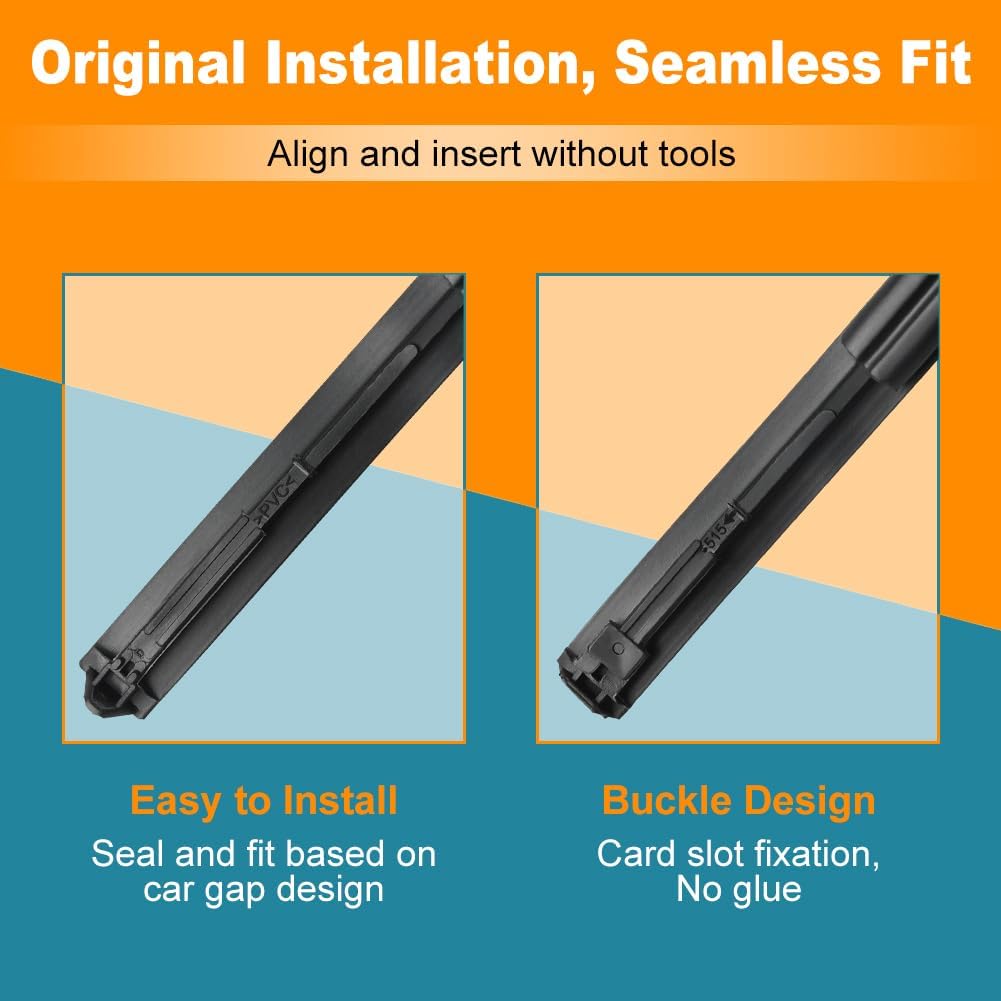 Benzi JDMON pentru scurgerea apei de pe plafon, Garnitură de etanșare compatibilă cu Toyota Yaris Hatchback 2007 2008 2009 2010 2011, Înlocuiește 75551-52130, Stânga și Dreapta, 2