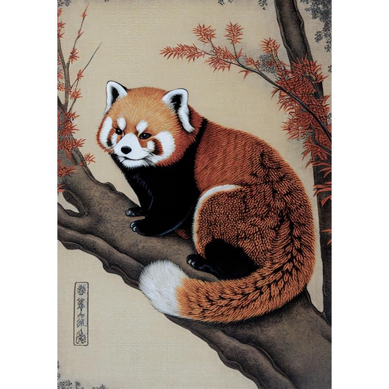 Japanese Art Style Animal Posters Dog Otter Squirrel Crane Prints Canvas Printing Retro Wall Picture for Living Room Home Decor