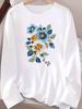 (Asian Size) Long Sleeve T-shirts Casual Clothing Women butterfly cute o-neck Print T Shirt autumn winter spring Fashion Top Graphic Tee