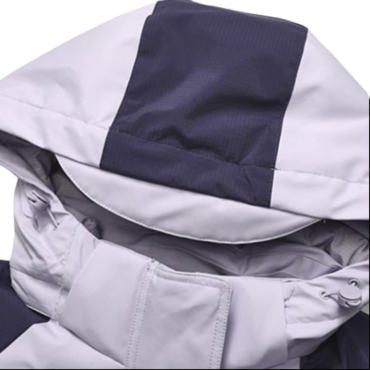 Fila Fusion Loose Color Block Hooded Warm Down Jacket Women outerwear Light-Lavender T11W241904F-VT