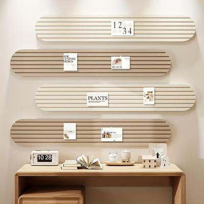 4pcs Self Adhesive Fabric Wall Panels Reusable Modern Cork Style Bulletin Boards for Home,Office Classroom Decor No Residue Photo Display Message