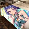 KPop Demon Hunters Zoey Print Flannel Blanket, Comfortable Warm for Sofa Bed Chair, Versatile -HYQ25