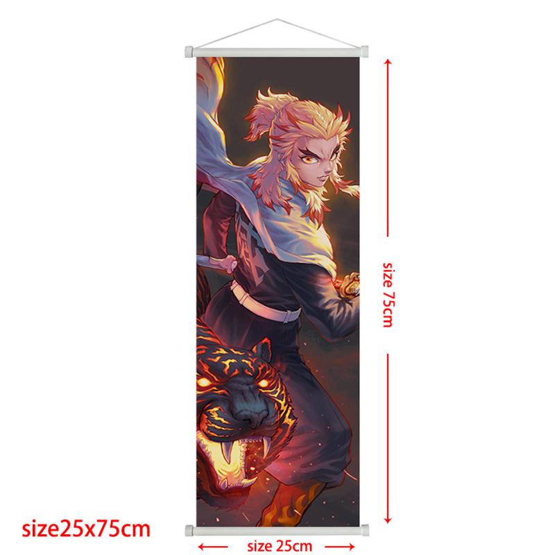 Demon Slayer Scroll Poster Rengoku Kyoujurou Heimdeko Kamado Tanjirou Wohnzimmerdekoration Hängegemälde Kindergeschenk Poster