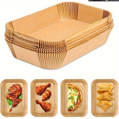 1Set 100pcs Rectangular Parchment Paper Liner Disposable Pneumatic Fryer Accessories Microwave Safe Baking Sheet Oil