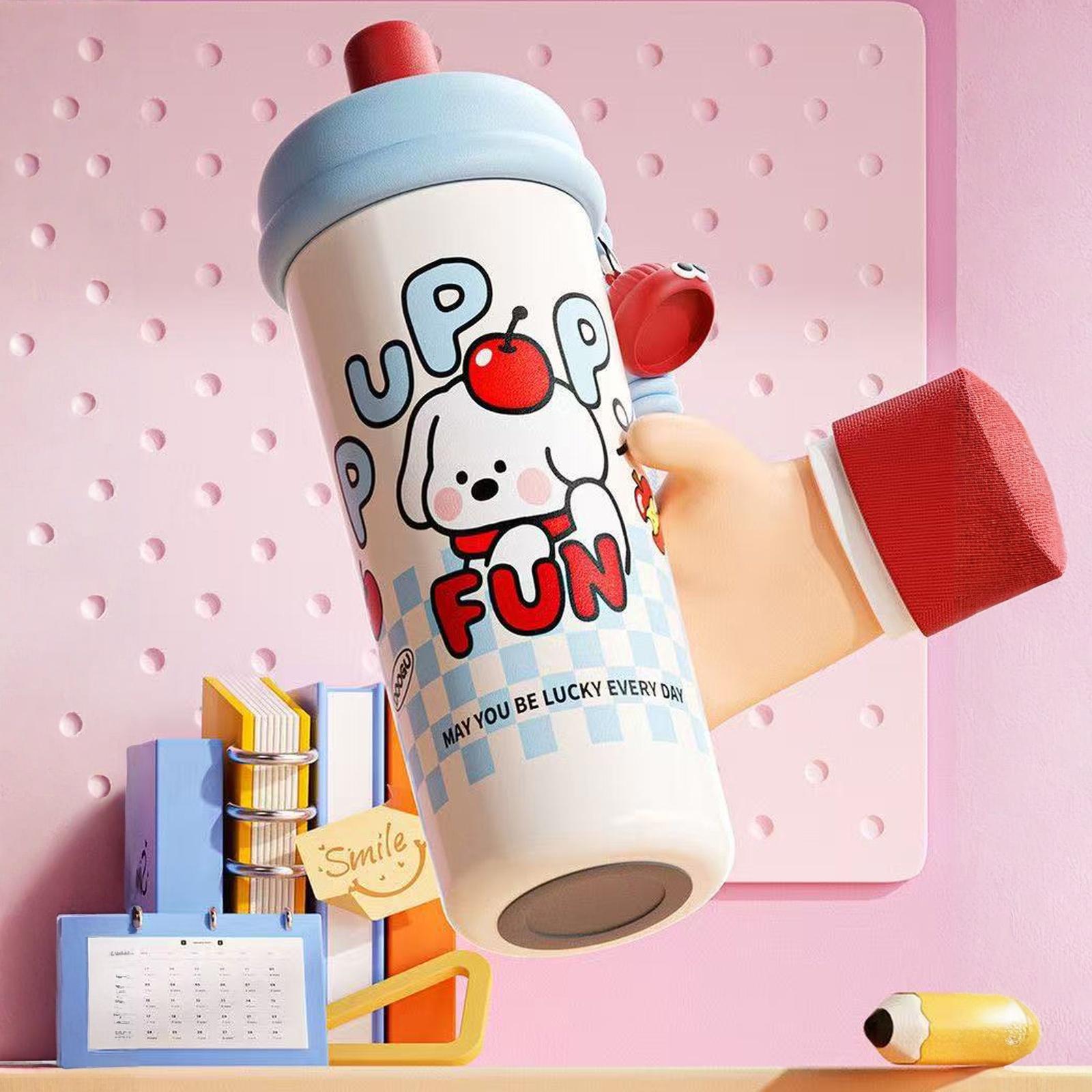 

Stainless Steel Tumbler with Straw, 600ml/20oz Tumbler with Leak Proof, Reusable Double Walled Water Bottle one size синий