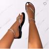 New large size women's shoes rhinestone outer sandals women's toe flat sandals sandals