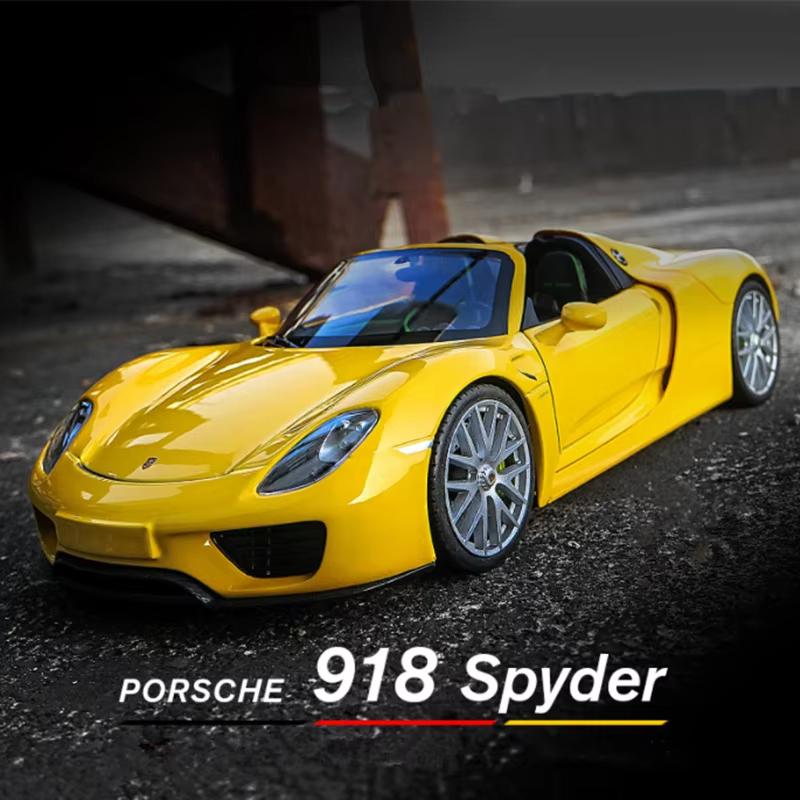 1:24 Porsche 918 Alloy Model sportovního vozu Tlakově litý kov Závodní vůz Model vozidla Model Simulace Kolekce Dekorativní ozdoby Dětské hračky Dárek pro chlapce