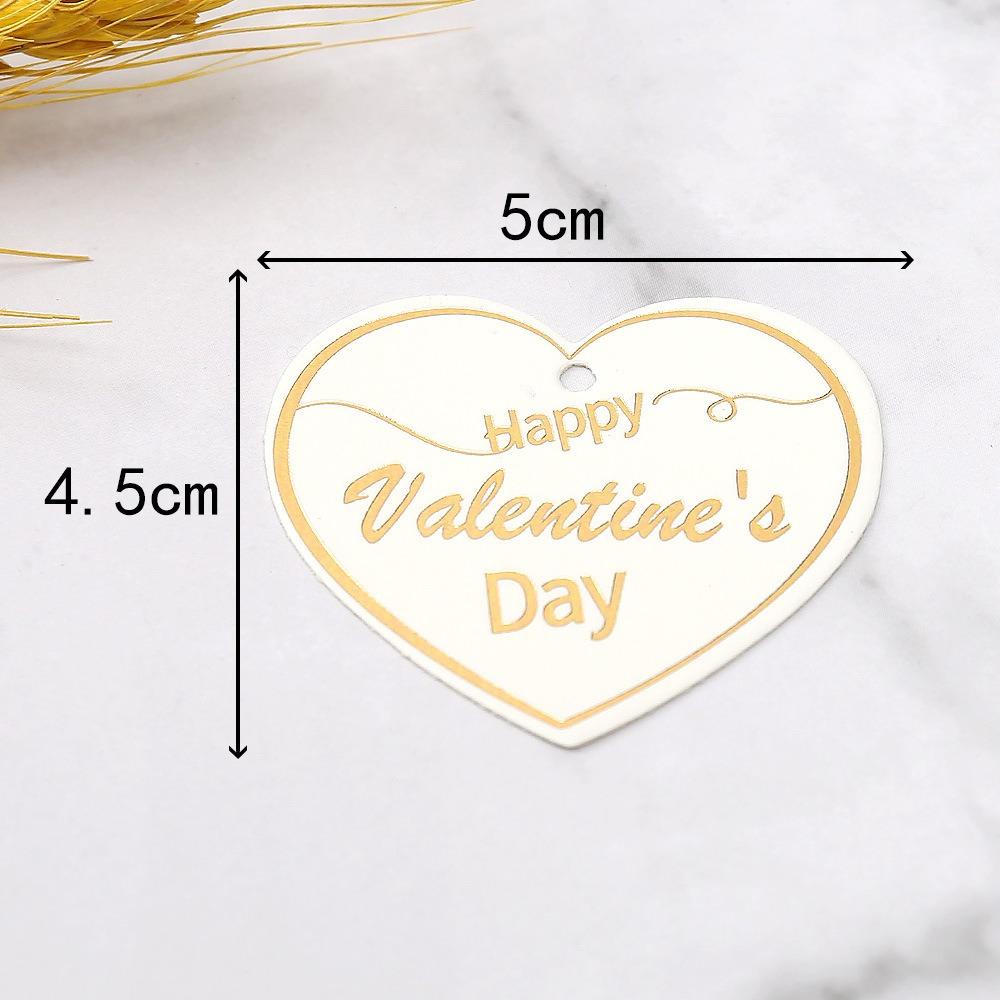 100pcs Heart Shaped Cards Valentine's Day Tags Hanging Decoration White Red Paper Cake Decor Tag DIY Crafts Gift Labels