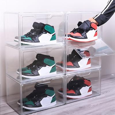 Acrylic Transparent Shoe Box Clear Shoe Organizer with Lid Plastic Shoe Storage Box Stackable for Boots Sneakers Shoes