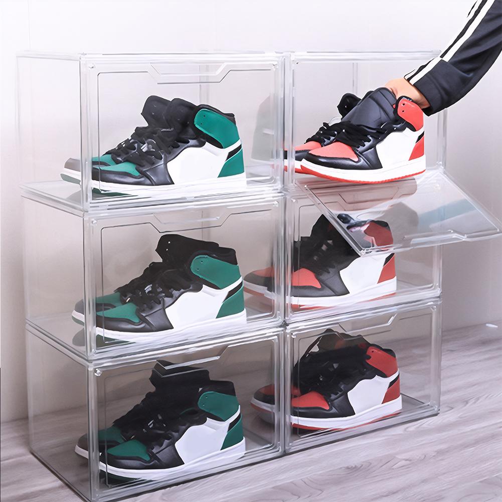 Acryl Transparente Schuhbox Klarer Schuhorganizer mit Deckel Kunststoff Schuhaufbewahrungsbox Stapelbar für Stiefel Sneaker Schuhe