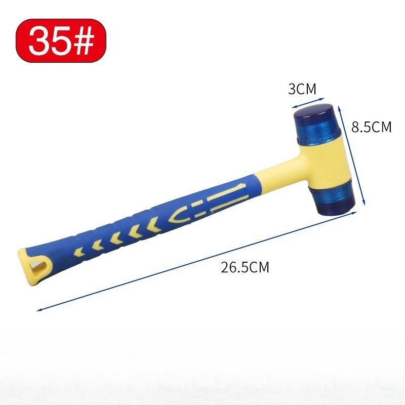 Double-Headed Detachable Insulated Installation Hammer 11mm-11mm Rubber Mallet with Rubber Handle for Installation