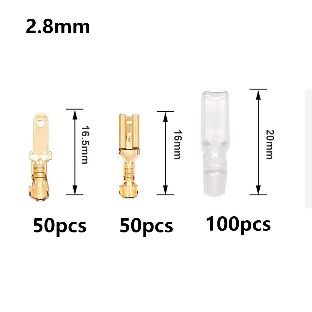 

50Pcs with Transparent Insulating Sleeves Spade Terminals Female/Male Crimp Terminals 2.8mm