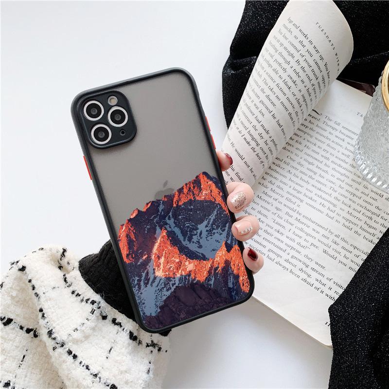 Aesthetic Snow Mountain Painting Phone Case for iPhone 7 8 Plus SE2 X XR XS MAX 15 14 12 13 mini 11 Pro Max Shockproof Cover