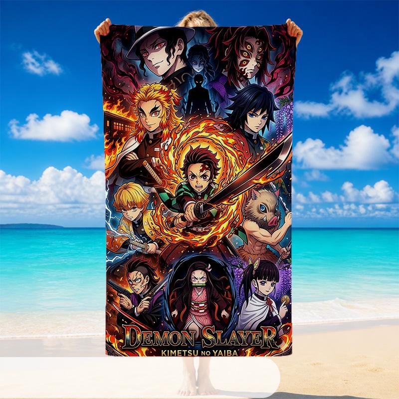 Demon Slayer Beach Towel, Soft Large Absorbent Towel For Beach Swimming Pool Travel Vacation
