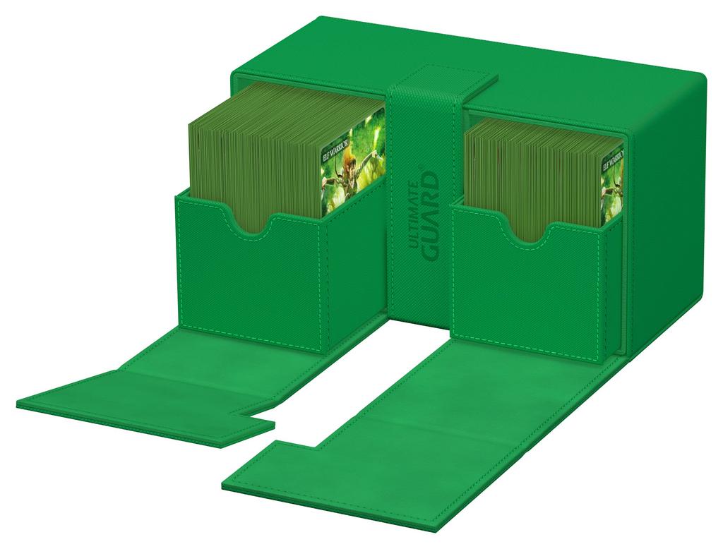 Ultimate Guard Twin Deck Case Xeno Skin Monocolor Green Flip`n`Tray 200+