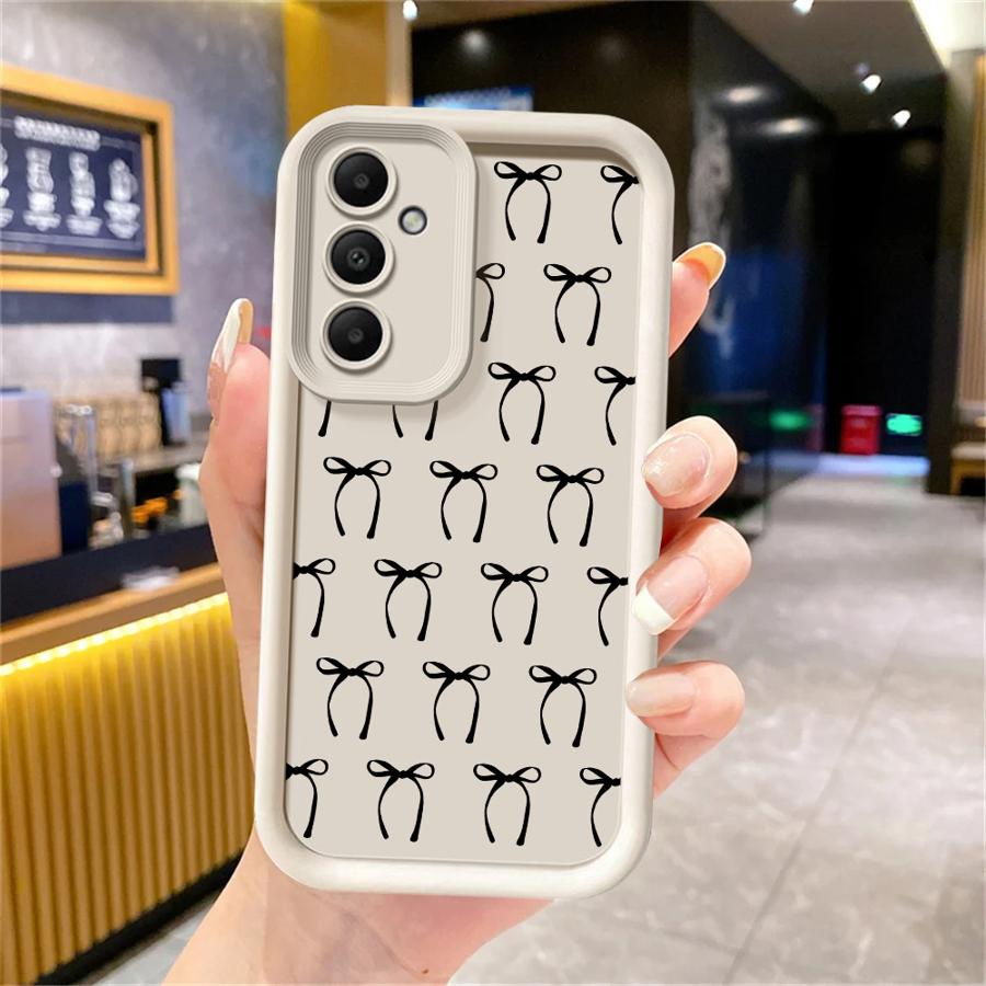 Cartoon Bow Phone Cover Case for Samsung Galaxy A16 A56 A12 A13 A34 A51 A73 A15 A53 A54 A23 A35 A36 A71 A72 A26 A32