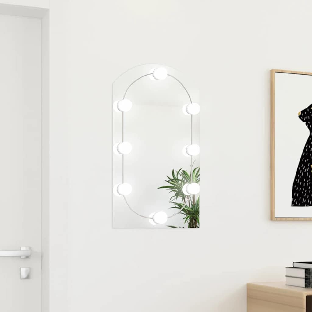 Vidaxl Lustro Z Lampami Led, 70X40 Cm, Szklane, Z Łukiem