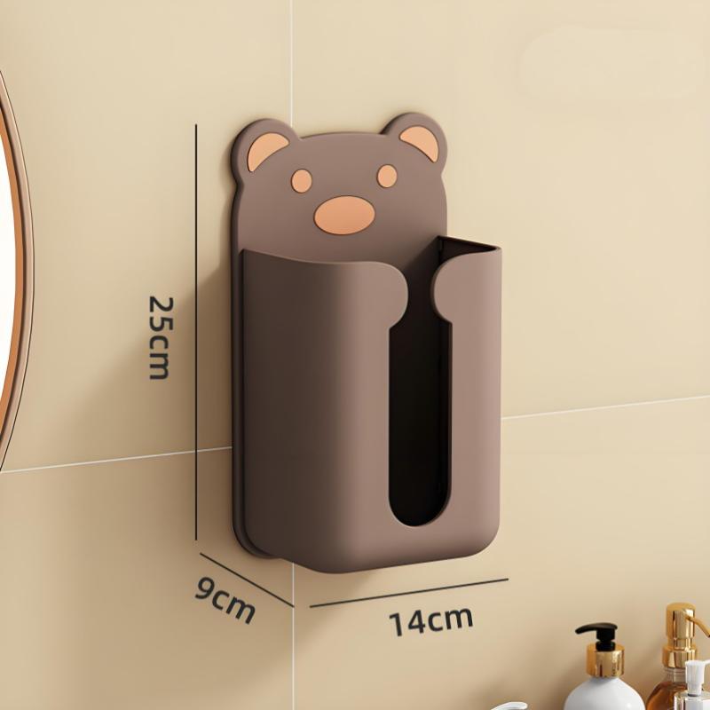 1Pcs Cartoon Plastic Tissue Box Organizer Bathroom Living Tissue Box Holders Wall-Mounted Paper Drawer Kitchen Storage Boxes