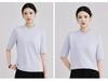 High-End Women's Ribbed Crew Neck Mid-Sleeve T-Shirt