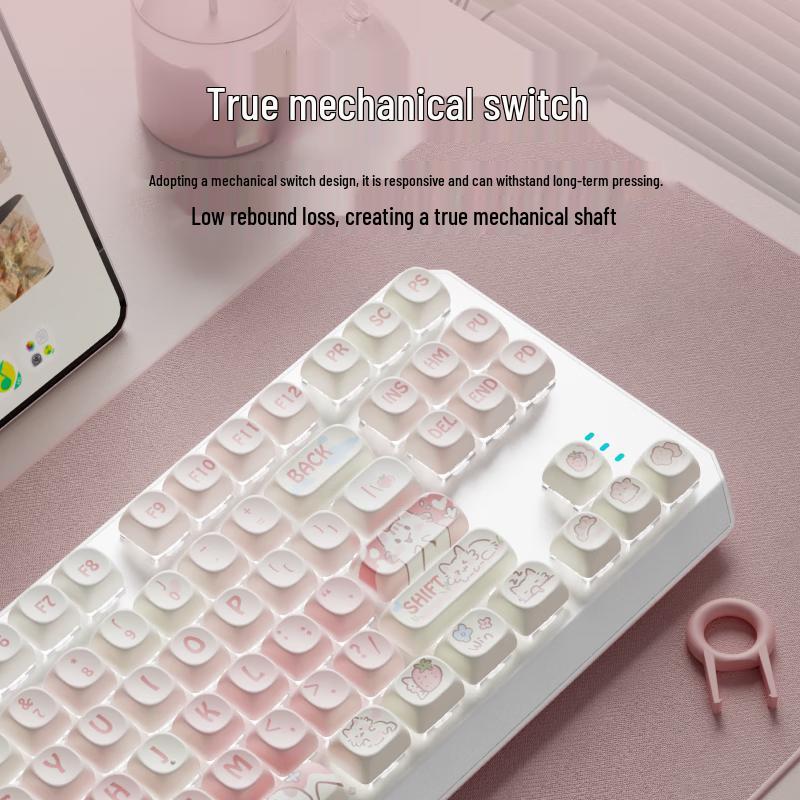 Front Runner White Cat Themed Mechanical Keyboard