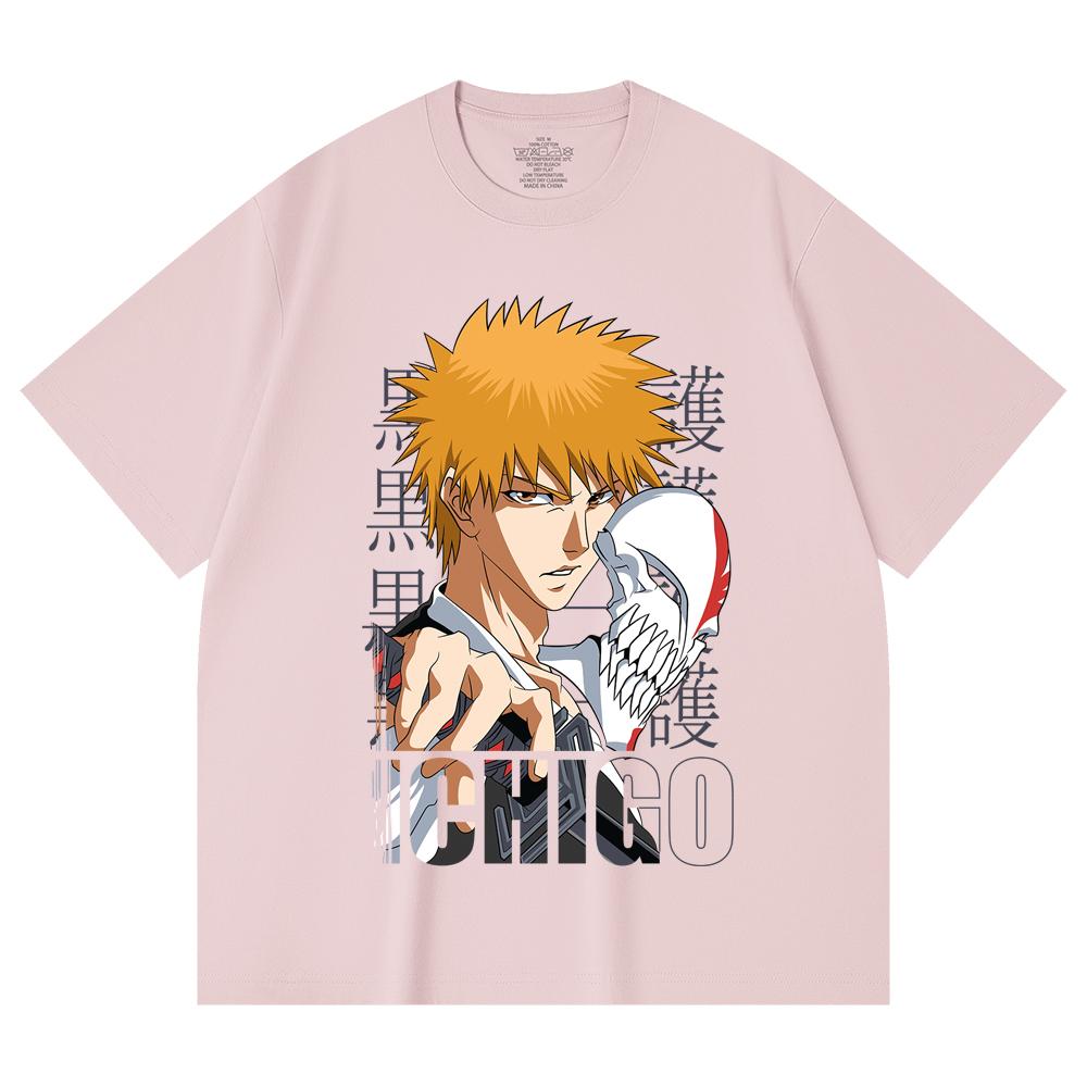 230 Gsm 100% Cotton Bleach V5 Ichigo Print Unisex Heavy Cotton T Shirt